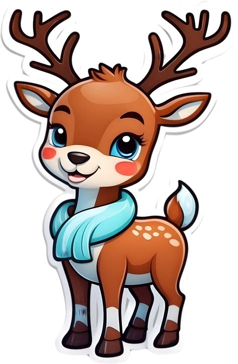 cartoon reindeer with presents on a transparent background ai ...