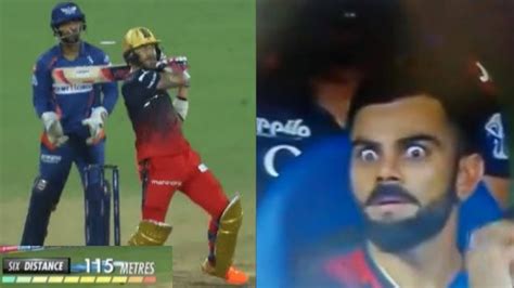 Virat Kohli Shocked After Watching The 115 Meter Six Of Faf Du Plessis