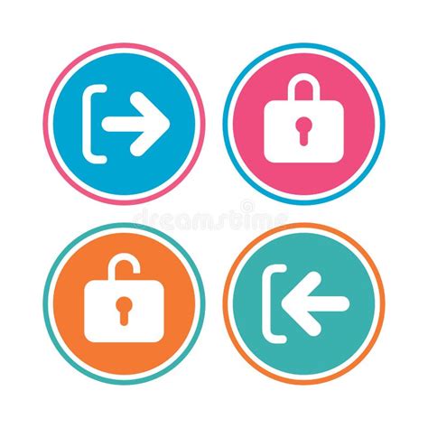 Login And Logout Icons Sign In Icon Locker Stock Vector