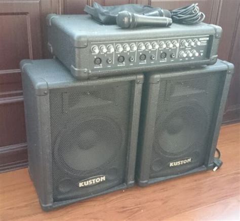 Kustom KPM480 PA system amp speakers and 2 microphones | #481801913