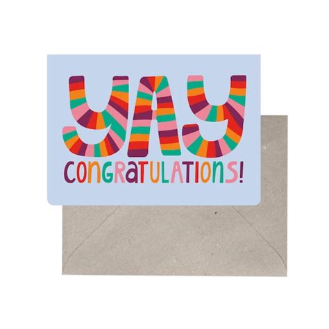 Congratulations Card Yay Congratulations By Thethinktree On Etsy