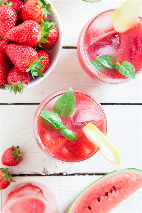 Strawberry And Watermelon Cocktail By Stocksy Contributor Nataša Mandić Stocksy