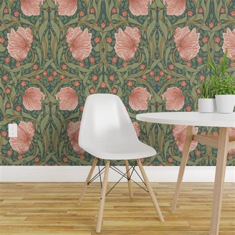 Pre Pasted Wallpaper Ft Wide Pimpernel Floral Victorian Arts Garden