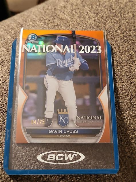 Nscc Topps Bowman Chrome Gavin Cross Orange National Silver