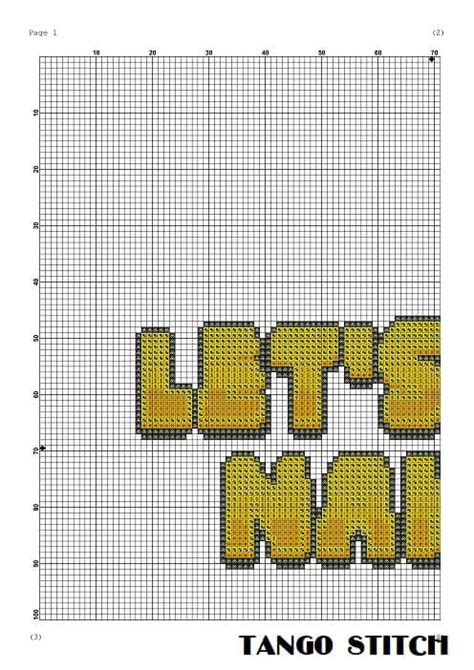 Lets Get Naked Cartoon Lettering Funny Cross Stitch Pattern Tango Stitch Tango Stitch