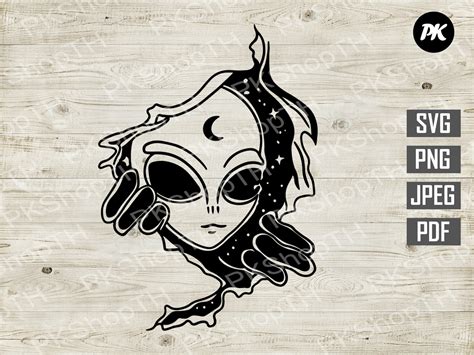 Alien Svg Funny Alien Svg Png Pdf  Galaxy Alien Svg Etsy