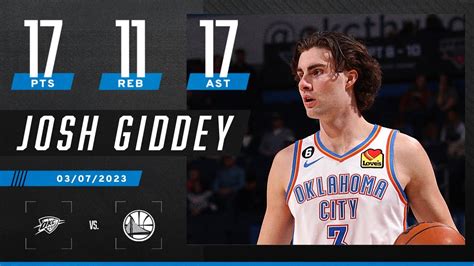 Josh Giddey 7th Career TRIPLE DOUBLE Dishes Off CAREER HIGH 17 AST