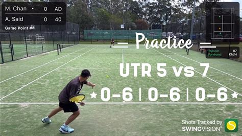 Practice Match UTR 5 Vs 7 0 6 0 6 0 6 Aggressive Baseliner YouTube