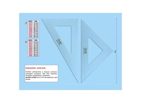 Esquadro Trident Desetec 60º s Escala 032 cm 2632 o Melhor Preço é