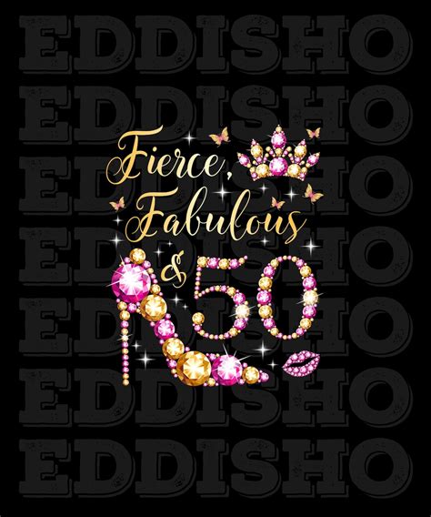 Png File Fierce Fabulous And 50 Years Old Birthday Pink And Etsy