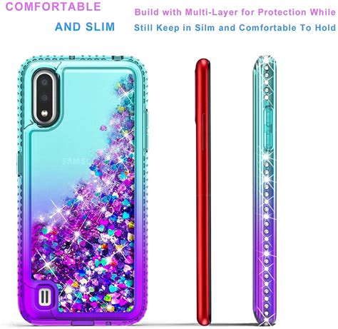 Samsung Galaxy A01 Phone Case Liquid Floating Glitter Quicksand Bling