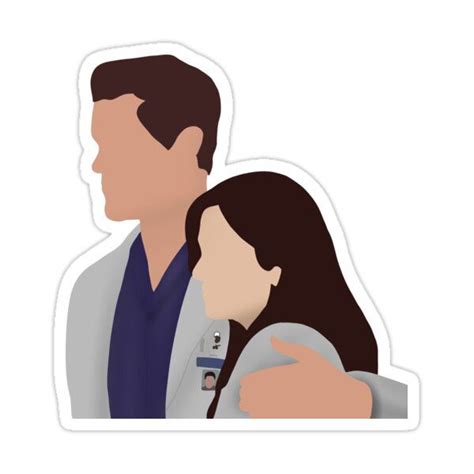 A Sticker Of A Man And Woman Facing Each Other With Their Backs To The