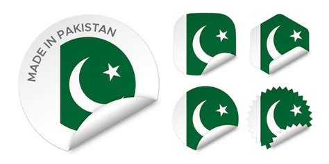 Premium Vector Made In Pakistan Flag Sticker Labels Badge Logo D