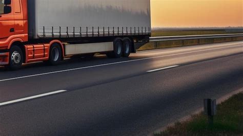 Premium Photo Container On The Big Highway Transport Loads