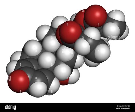 Prednicarbate Topical Corticosteroid Drug Molecule 3d Rendering Atoms Are Represented As