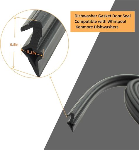 W10300924 W11177741 Dishwasher Gasket Door Seal Compatible With