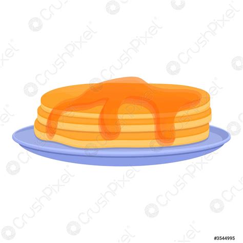 breakfast honey pancake icon cartoon style stock vector