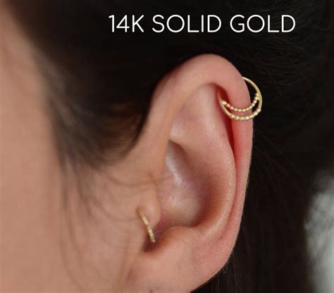 Nose Ring Nose Hoop 14k Gold Nose Ring Cartilage Hoop Tragus Etsy