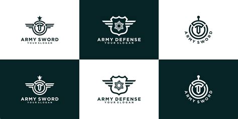 military army defense logo collection 10261789 Vector Art at Vecteezy