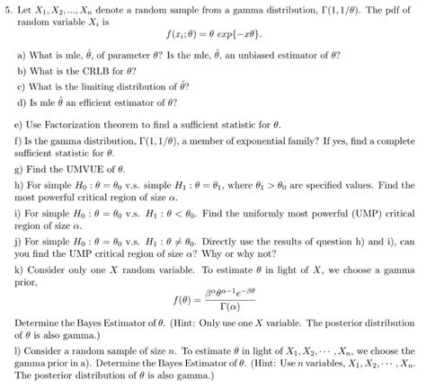 Solved Let X1 X2 Xn Denote A Random Sample From A Chegg