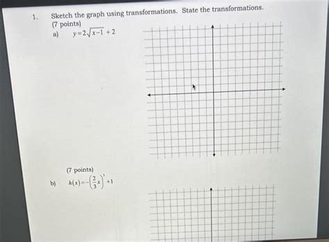 Solved 1 Sketch The Graph Using Transformations State The