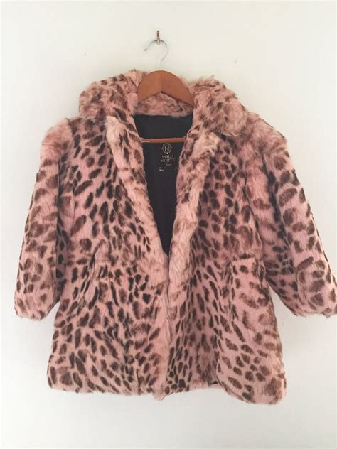 Womens Pink Leopard Vintage Fur Coat 80s Vintage Fur Etsy Vintage