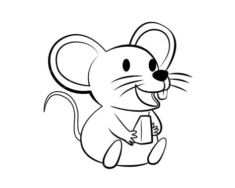 Premium Vector Cute Cartoon Mouse Isolated On A White Background Vector Illustration