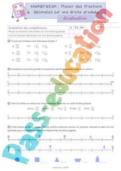 Placer Les Fractions D Cimales Sur Une Droite Gradu E Valuation De