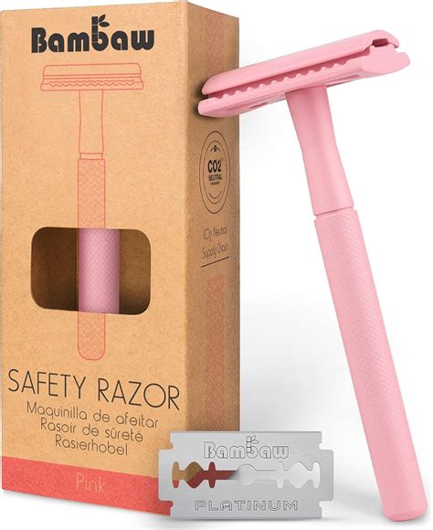 Rasoir de Sécurité Femme Rose Rasoir Femme en Métal Rasoir de