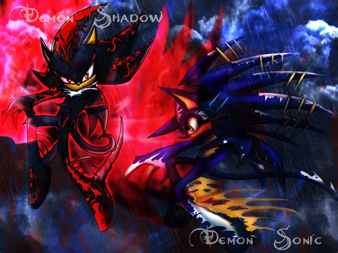 Demon Sonic and Demon Shadow - sonic vs shadow Photo (33978669) - Fanpop