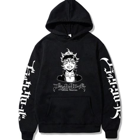 Black Clover Hoodie Astar Harajuku Pullover Hoodie Black Clover