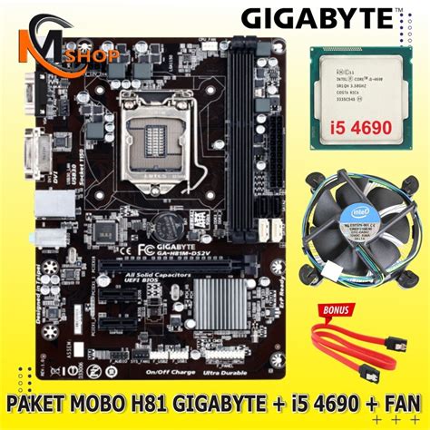 Jual Paket Mainboard Mobo H Intel Lga Ddr Processor I