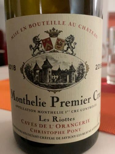 Caves De L Orangerie Christophe Pont Monthelie Premier Cru Les