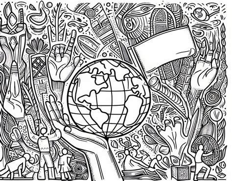 Coloring Page United Nations International Days Human Rights Day