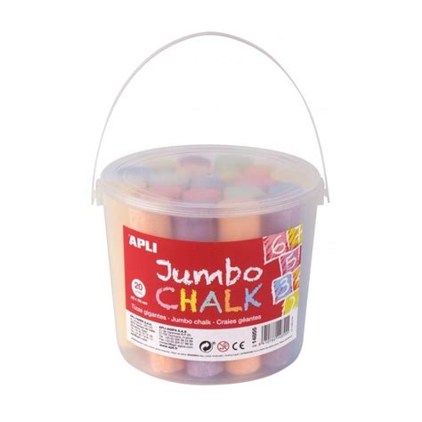 Apli Pack De 20 Tizas Jumbo Ø 25 X 105 Mm Aptas Para Uso Escolar