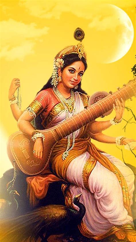 Saraswati Maa Ka Moon Background Goddess Hd Phone Wallpaper Peakpx