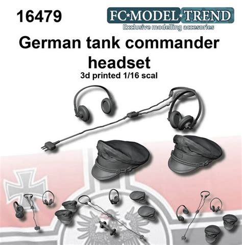 German Tank Commander Cap Headphones And Microphone Fc Modeltrend 16479