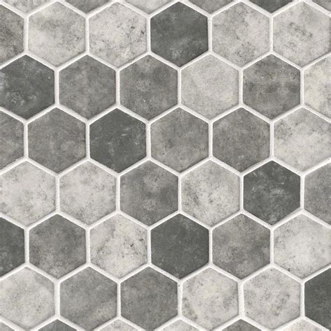 Urban Tapestry Hexagon Pattern Mm Glass Mosaic Tile