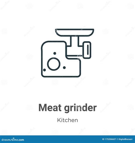 Meat Grinder Outline Vector Icon Thin Line Black Meat Grinder Icon