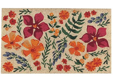 Floral Wecome Doormat Colorful Flowers Doormat Flower Lover Etsy