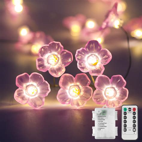 6 6 Ft 20 Leds Flower String Lights Fairy Cherry Blossom