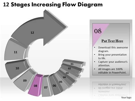 1013 Busines Ppt Diagram 12 Stages Increasing Flow Diagram Powerpoint