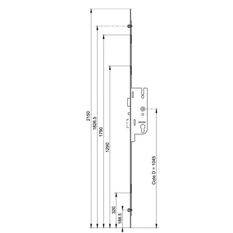 Serrure 3 Points Fermeture Automatique Axe 40 Mm GU Fercomatic R2