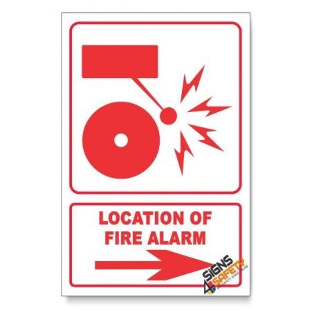 Nosa Sabs Fire Alarm Arrow Right Descriptive Safety Sign Fb D