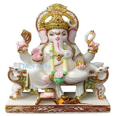 Multicolor Feet Marble Chowki Ganesh Statue At Best Price In Jaipur