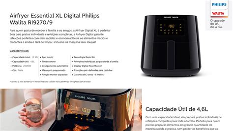 Fritadeira El Trica Sem Leo Air Fryer Philips Casas Bahia