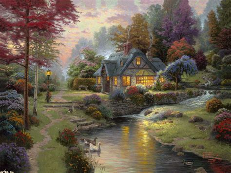 Thomas kinkade art, Kinkade paintings, Thomas kinkade paintings