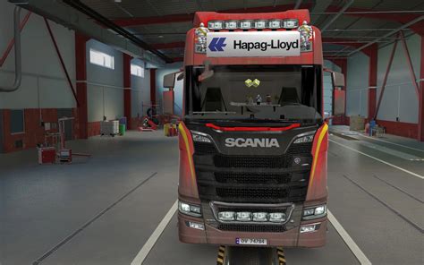 DUŻY LIGHTBOX SCANIA R I S 2016 HAPAG LLOYD BIAŁY 1 40 ETS2 ETS2 Mody