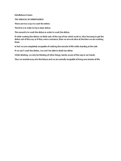 Mindfulness Poems Pdf