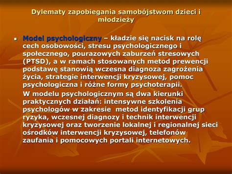 PPT DYLEMATY ZAPOBIEGANIA SAMOBÓJSTWOM DZIECI I MŁODZIEŻY WŁODZIMIERZ